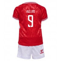 Dänemark Rasmus Hojlund #9 Fußballbekleidung Heimtrikot Kinder EM 2024 Kurzarm (+ kurze hosen)